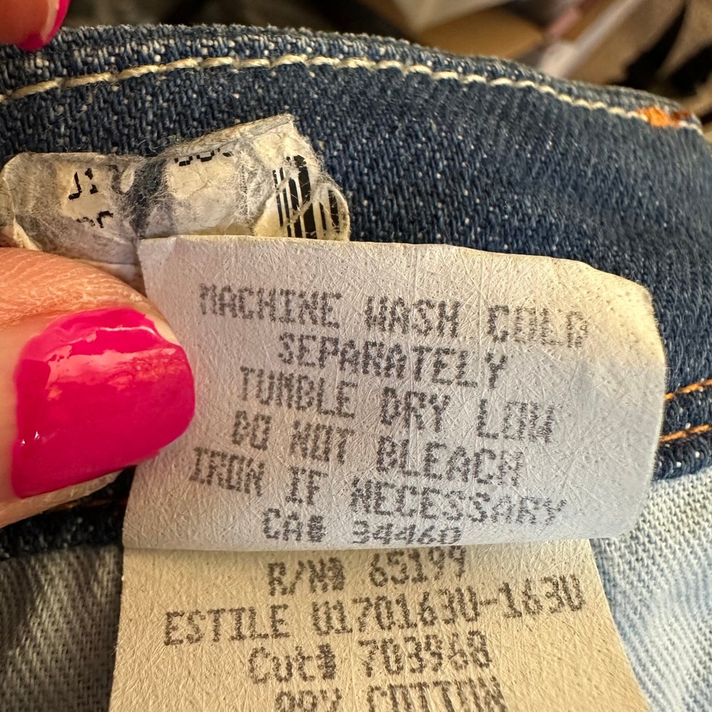 7 For All Mankind Blue Wide Leg Jeans - Picture 13 of 14